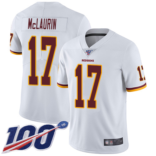 Washington Redskins Limited White Men Terry McLaurin Road Jersey NFL Football #17 100th Season->youth nfl jersey->Youth Jersey